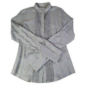 Kiton Gray Striped Blouse